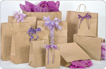 Decorative shopping bags with tissue paper