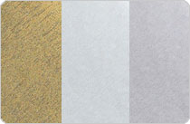 Three vertical textured material samples