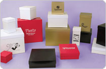 Assorted packaging boxes arrangement